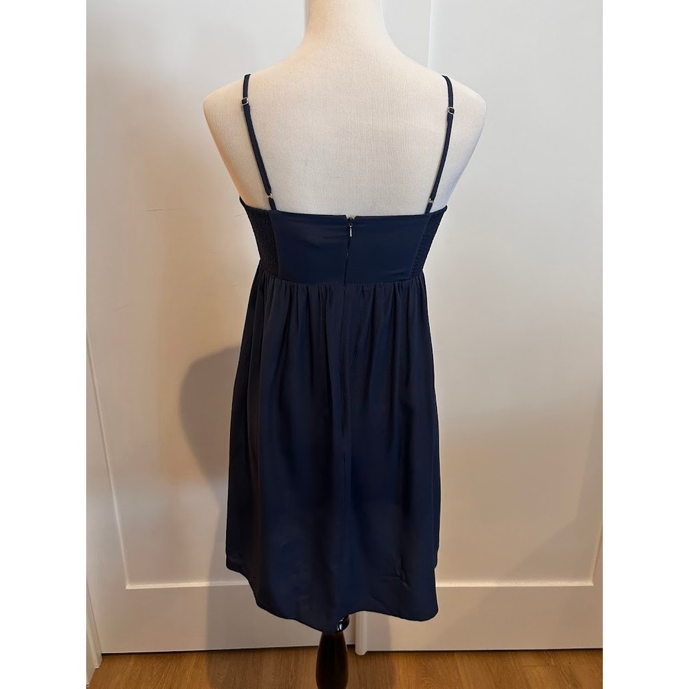 Lilly Pulitzer Navy Blue Gold Kelsea Empire Waist Dress Womens Size 4 Cocktail - Picture 4 of 9